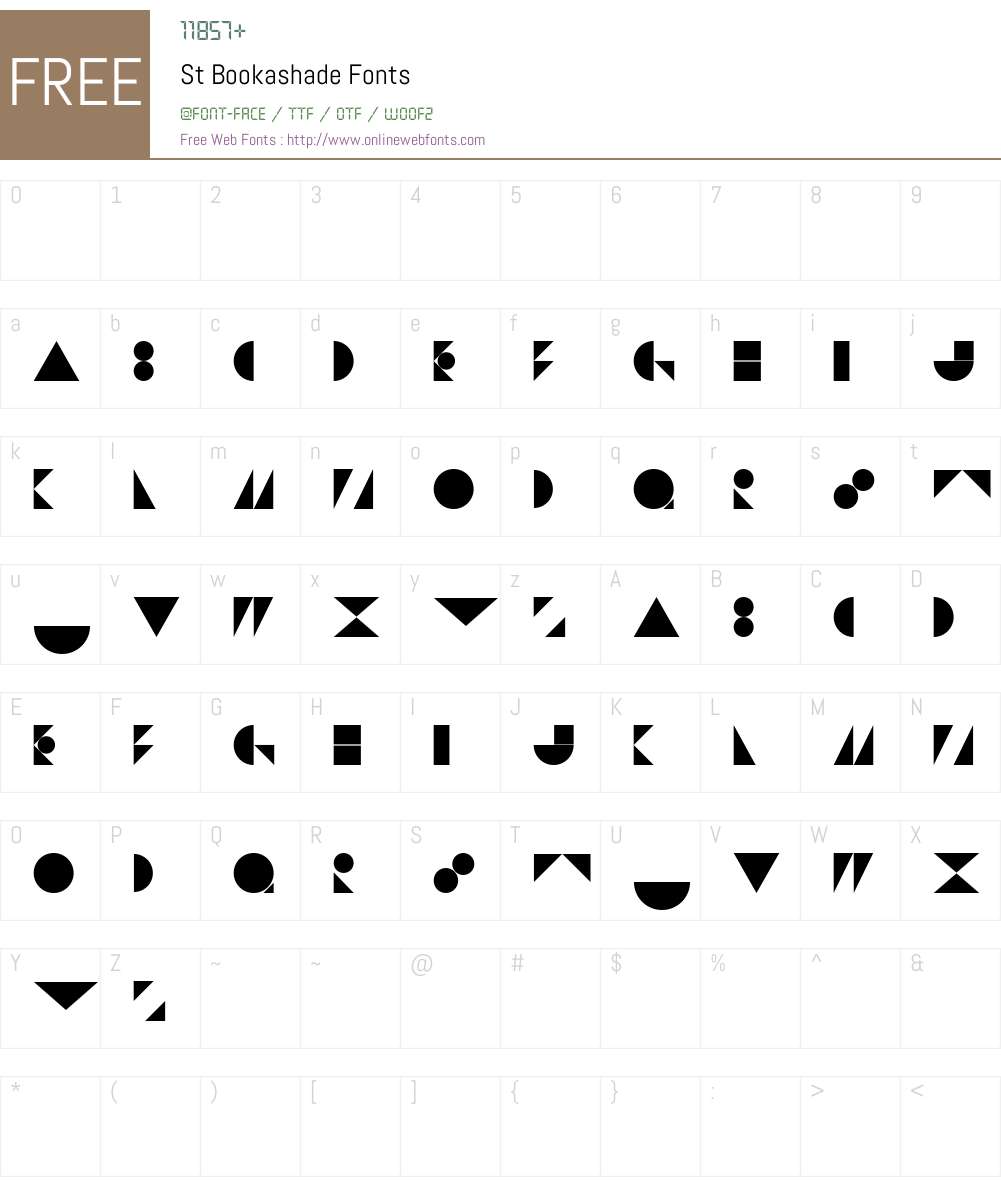 St Bookashade Font Screenshots