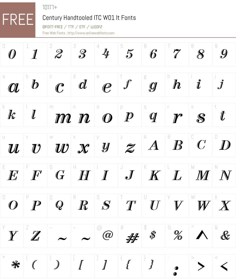 CenturyHandtooledITCW01-It Font Screenshots