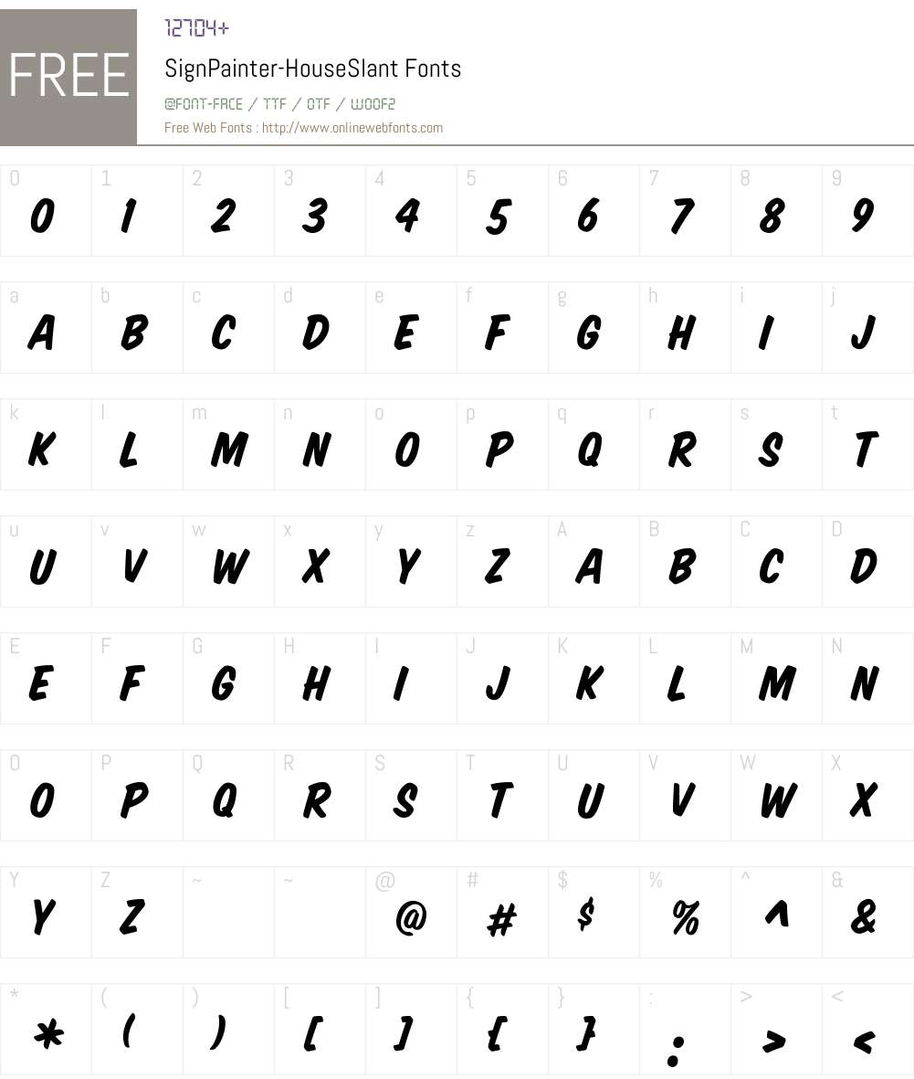 SignPainter HouseSlant Font Screenshots