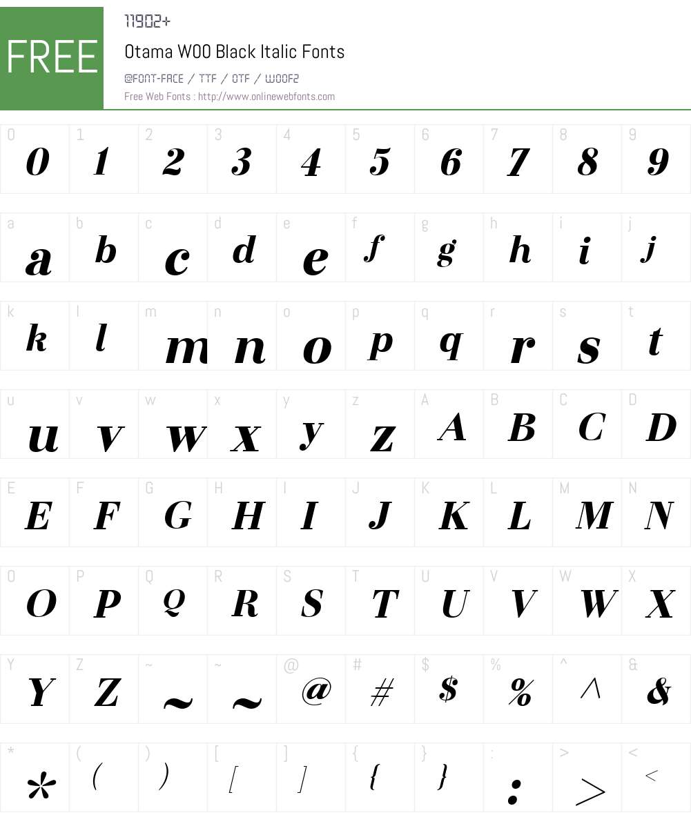 OtamaW00-BlackItalic Font Screenshots