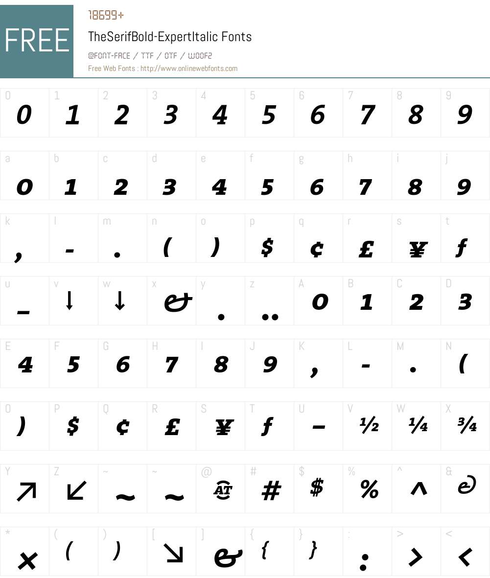 The Serif Bold- Font Screenshots
