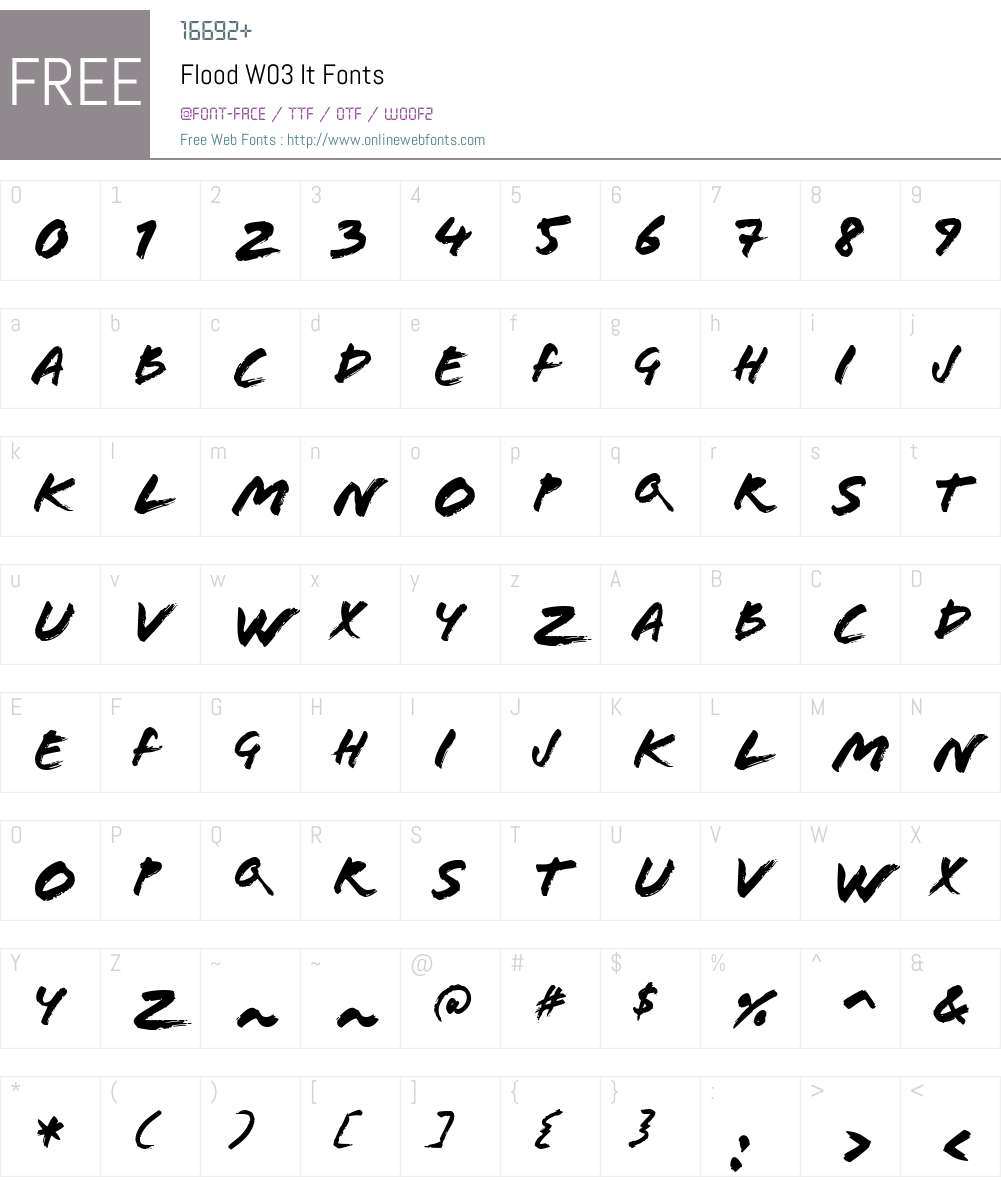 FloodW03-It Font Screenshots