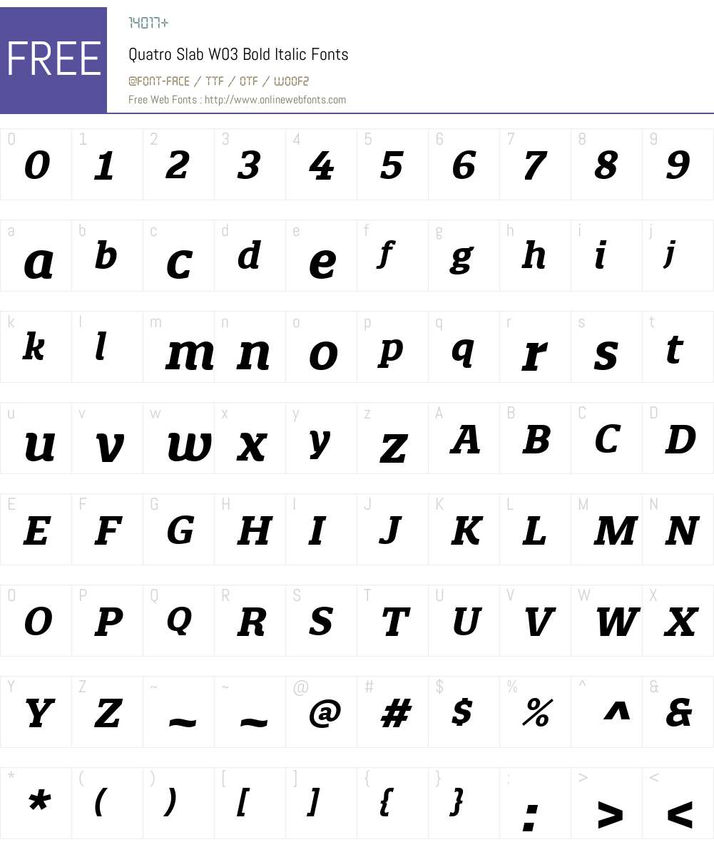 Quatro Slab Font Screenshots