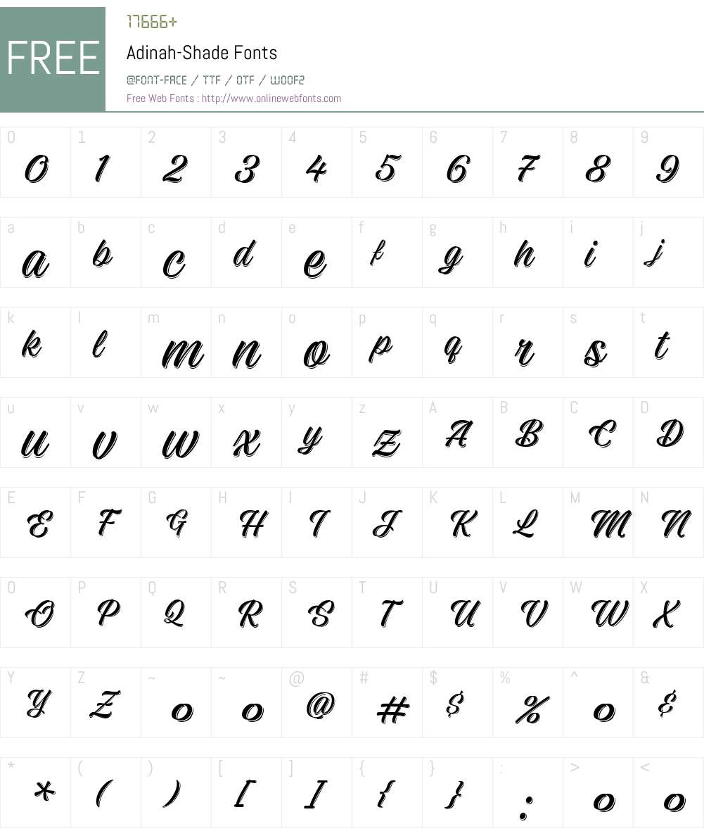 Adinah-Shade Font Screenshots