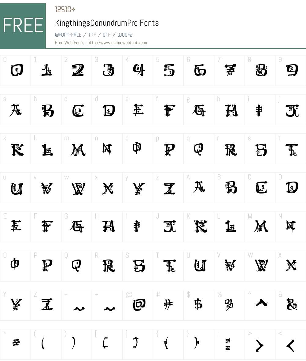 KingthingsConundrumPro Font Screenshots