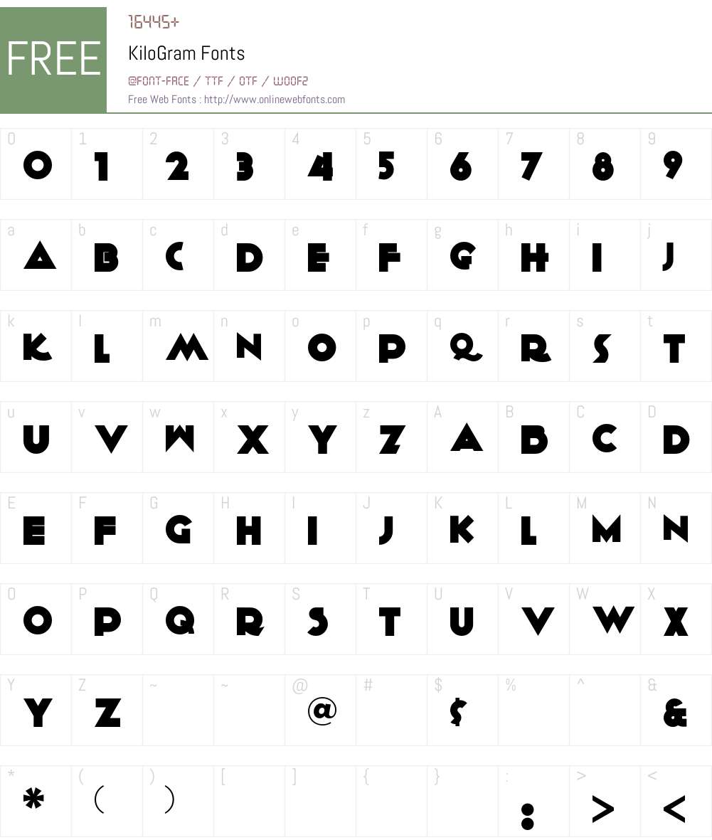 KiloGram Font Screenshots