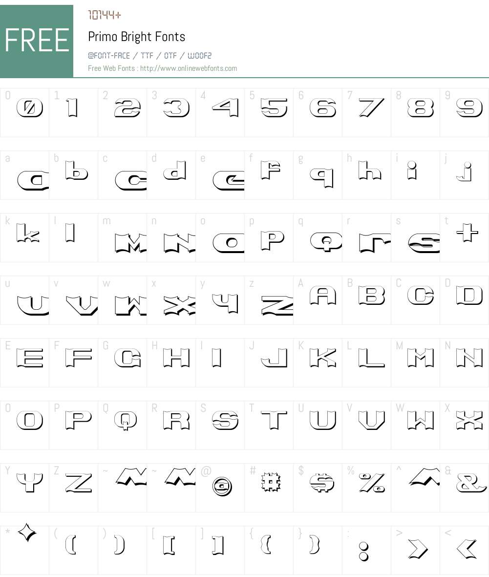 Primo Bright Font Screenshots