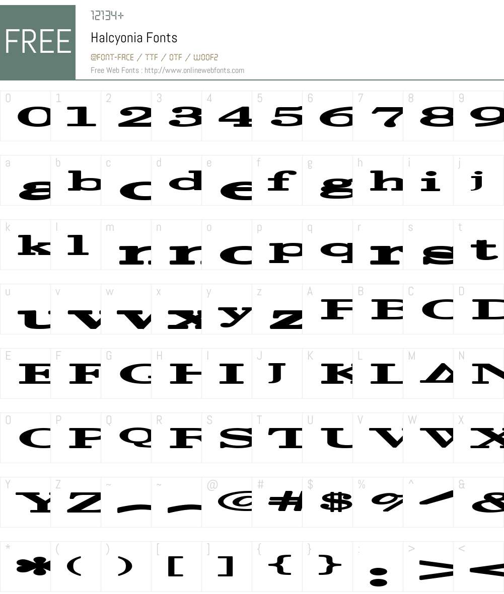 Halcyonia Font Screenshots