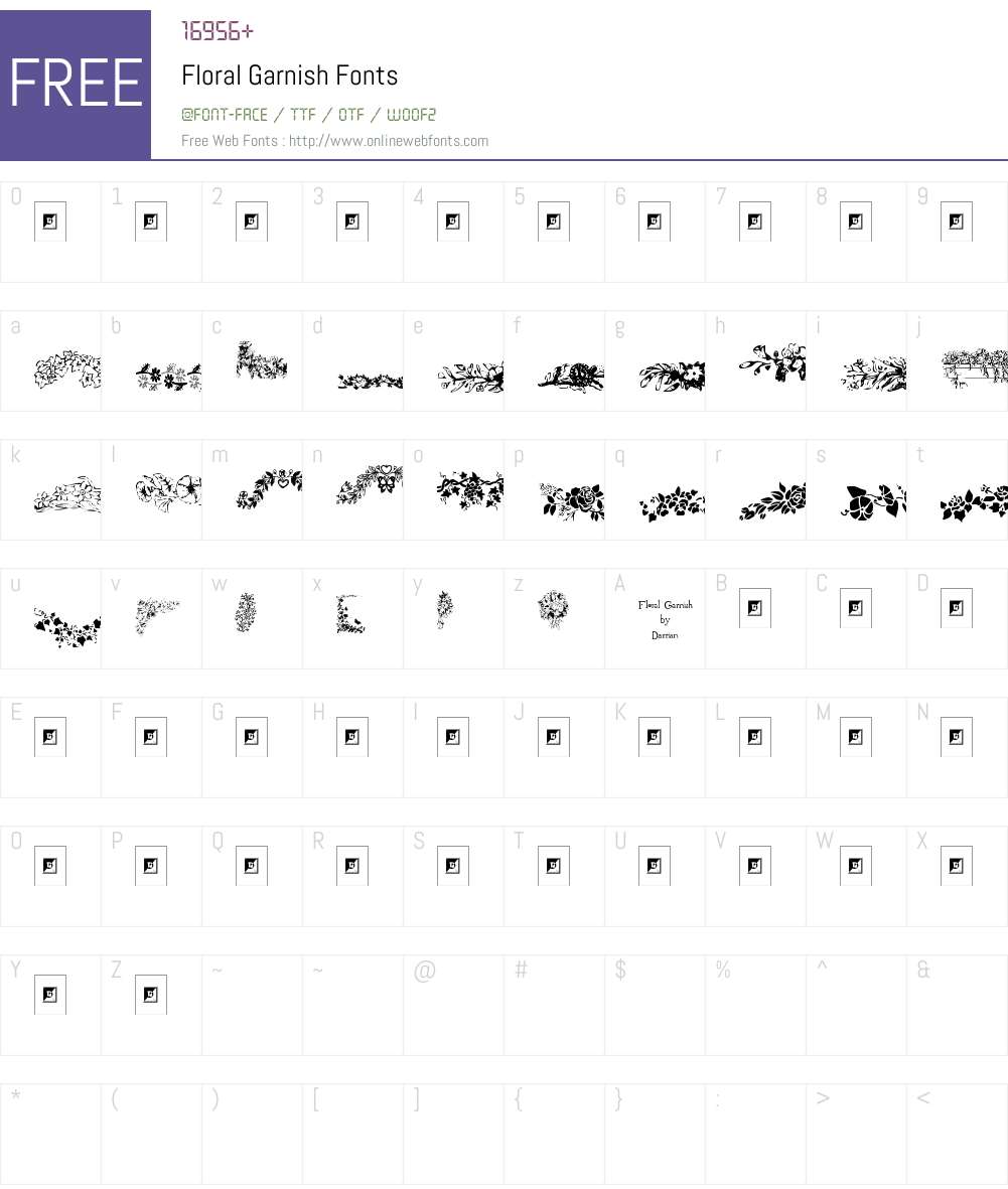 Floral Garnish Font Screenshots