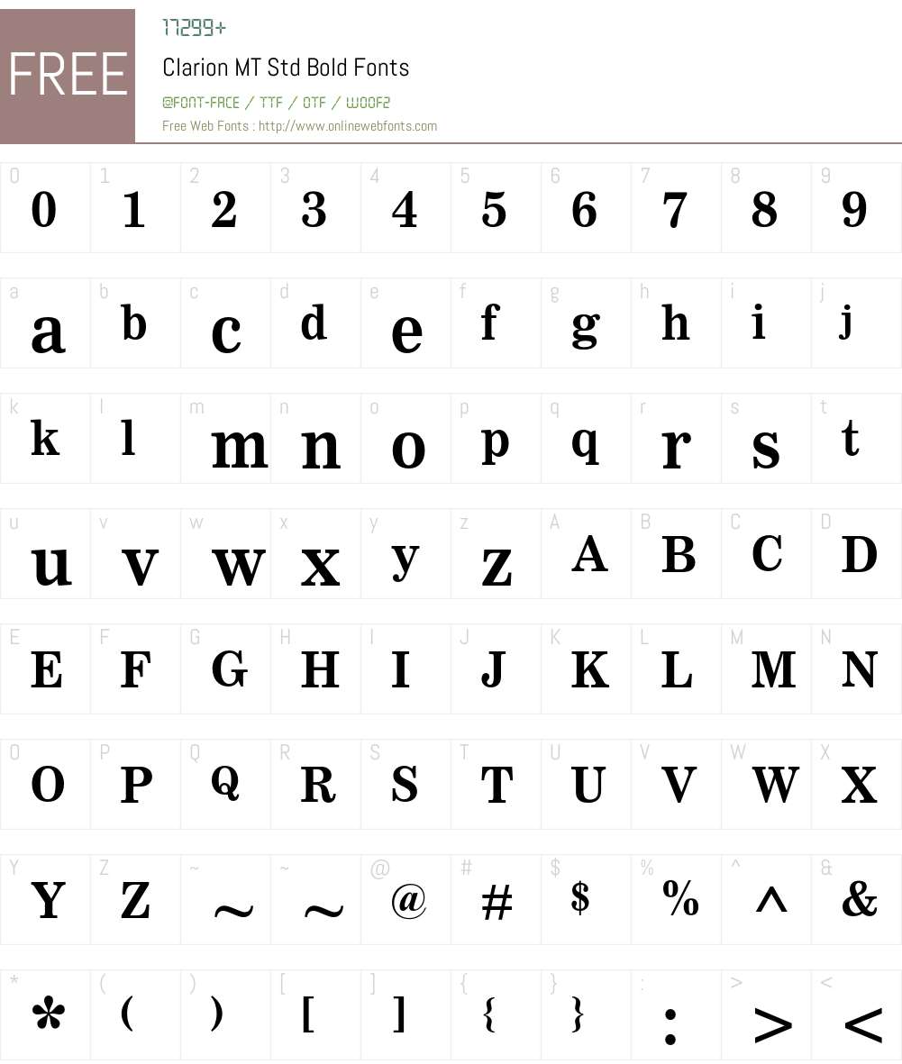 Clarion MT Std Font Screenshots