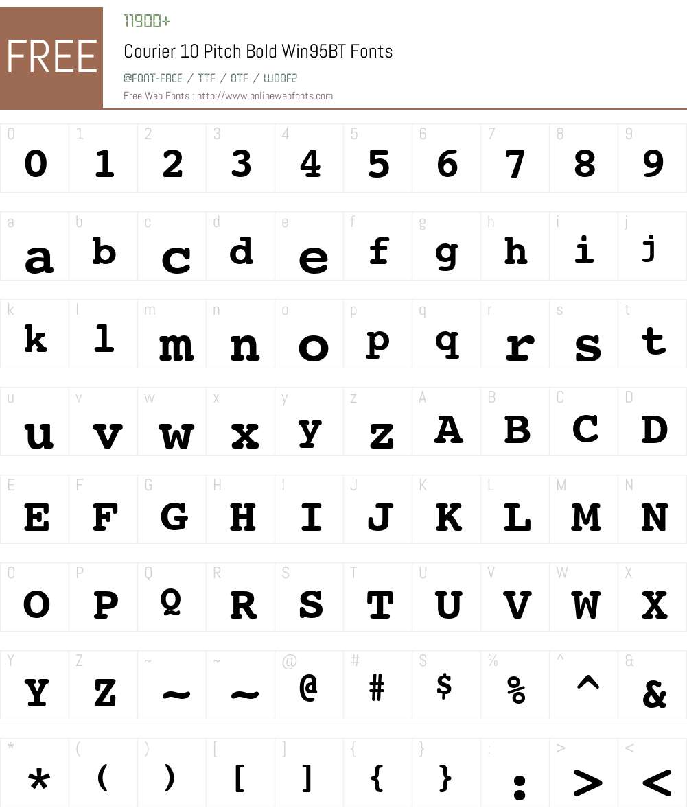 Courier10 Win95BT Font Screenshots