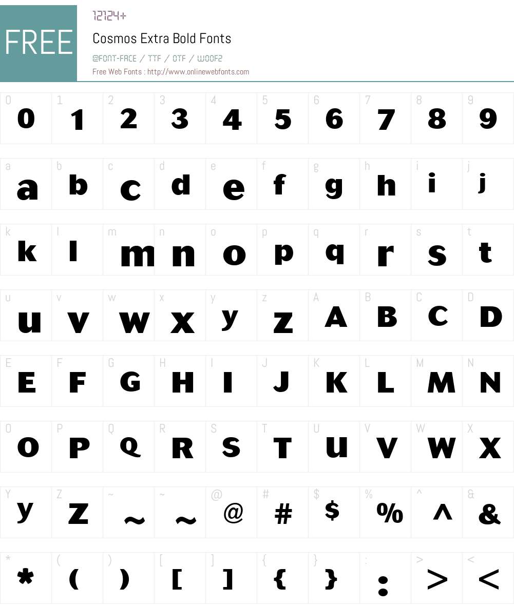 Cosmos Font Screenshots