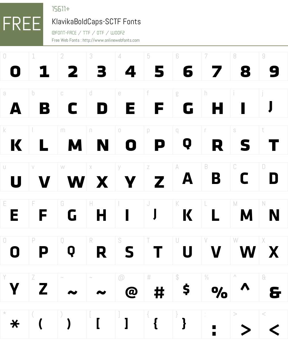 Klavika Bold Caps Font Screenshots