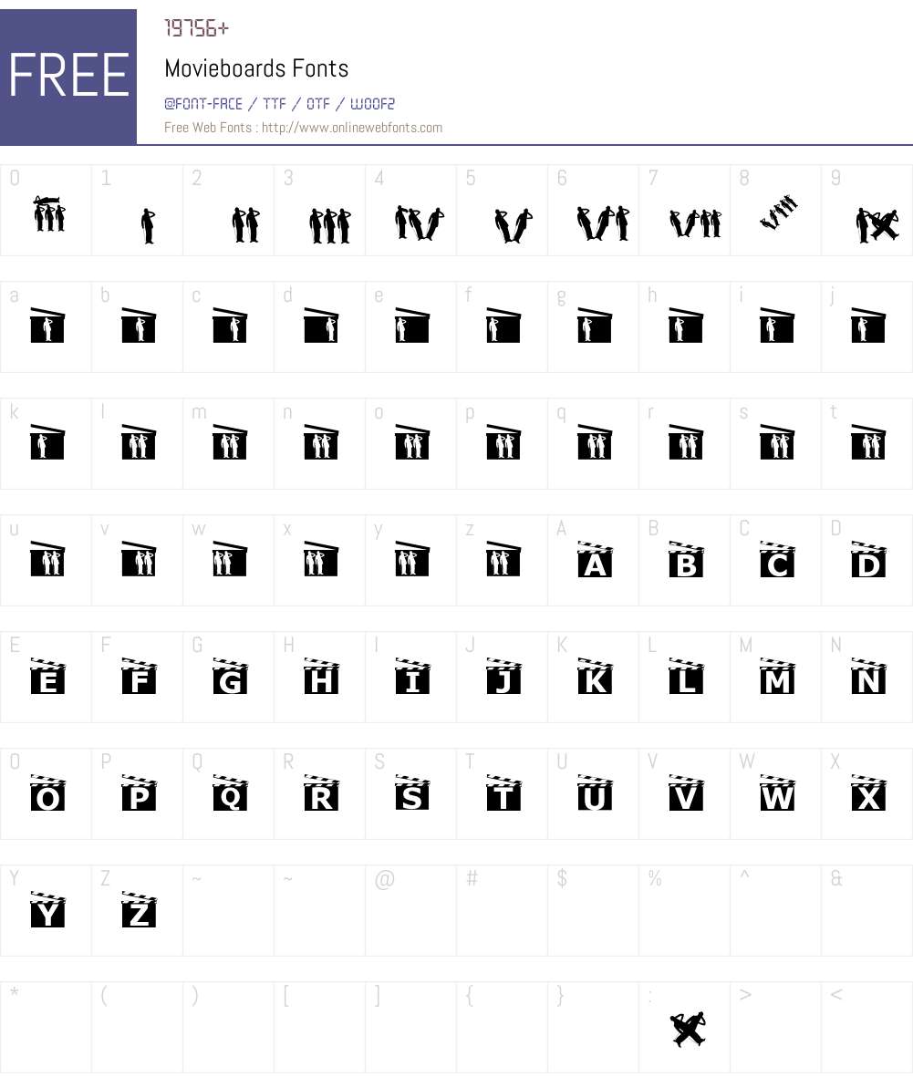 Movieboards Font Screenshots
