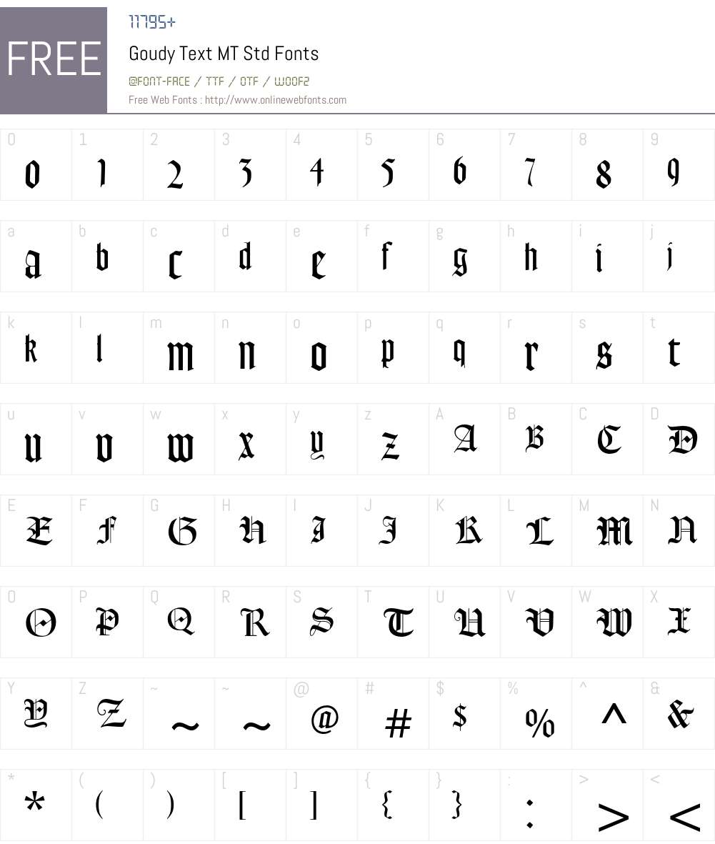 Goudy Text MT Std Font Screenshots