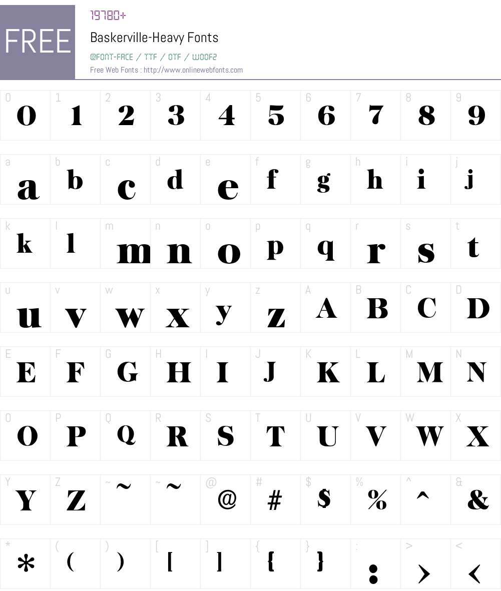 Baskerville-Heavy Font Screenshots