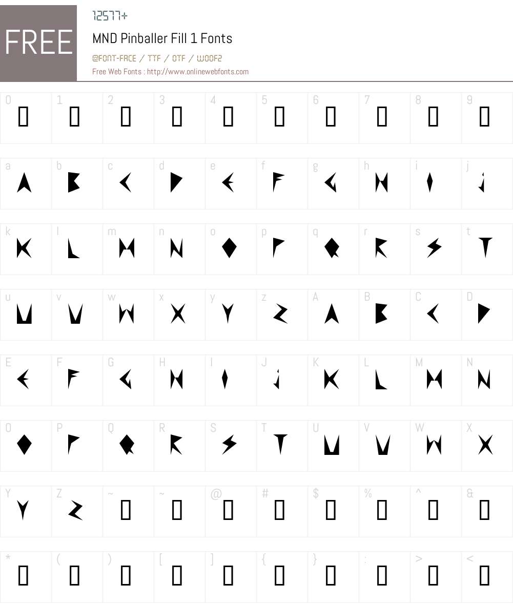 MND Pinballer Fill Font Screenshots
