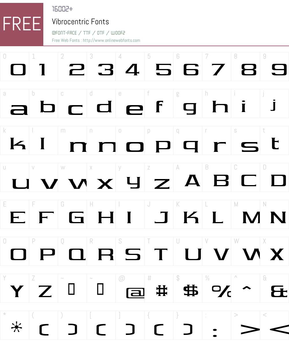 Vibrocentric Font Screenshots