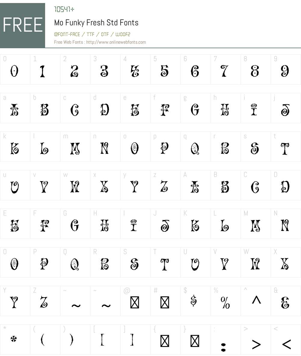 Mo Funky Fresh Std Font Screenshots