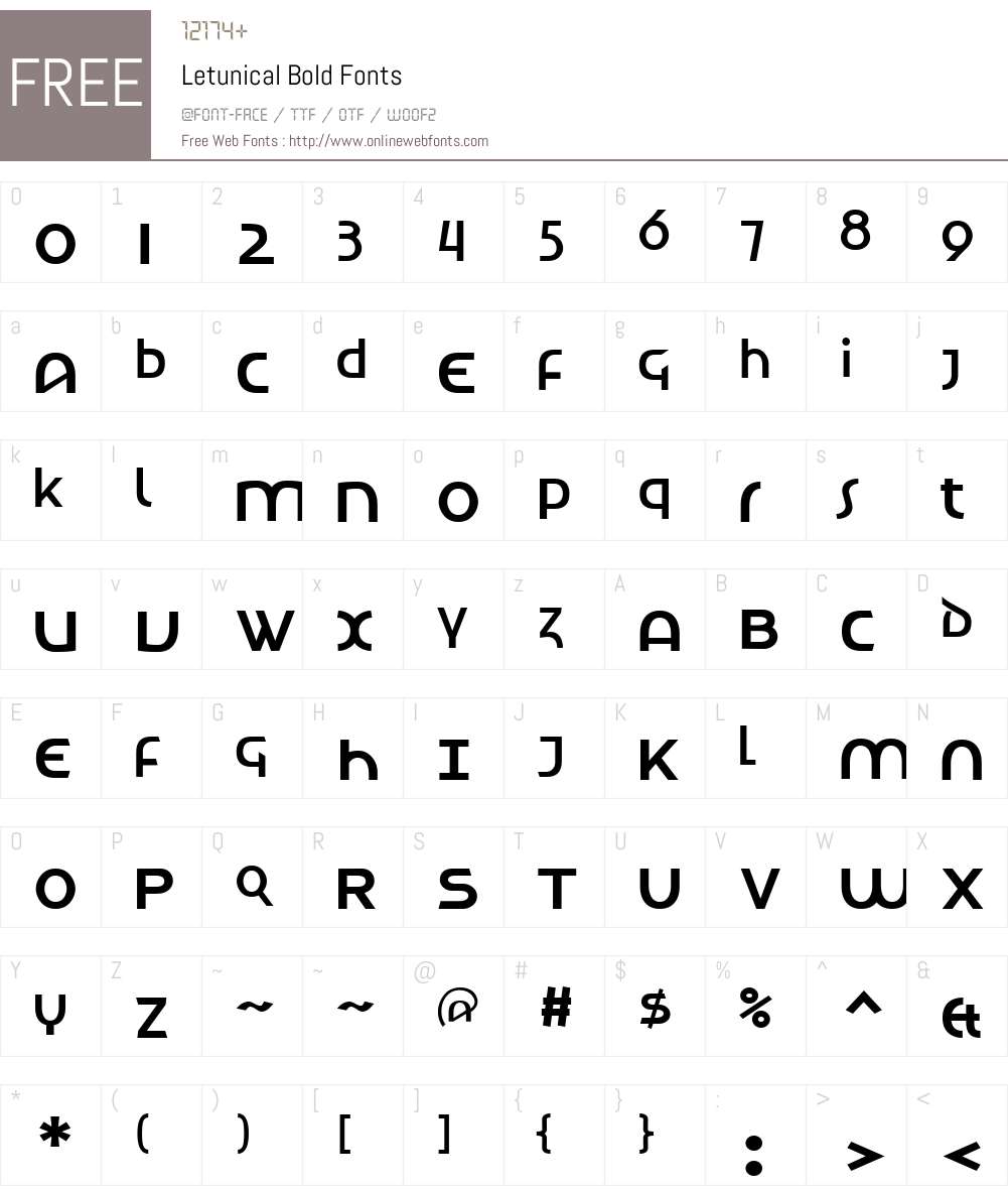 Letunical Font Screenshots