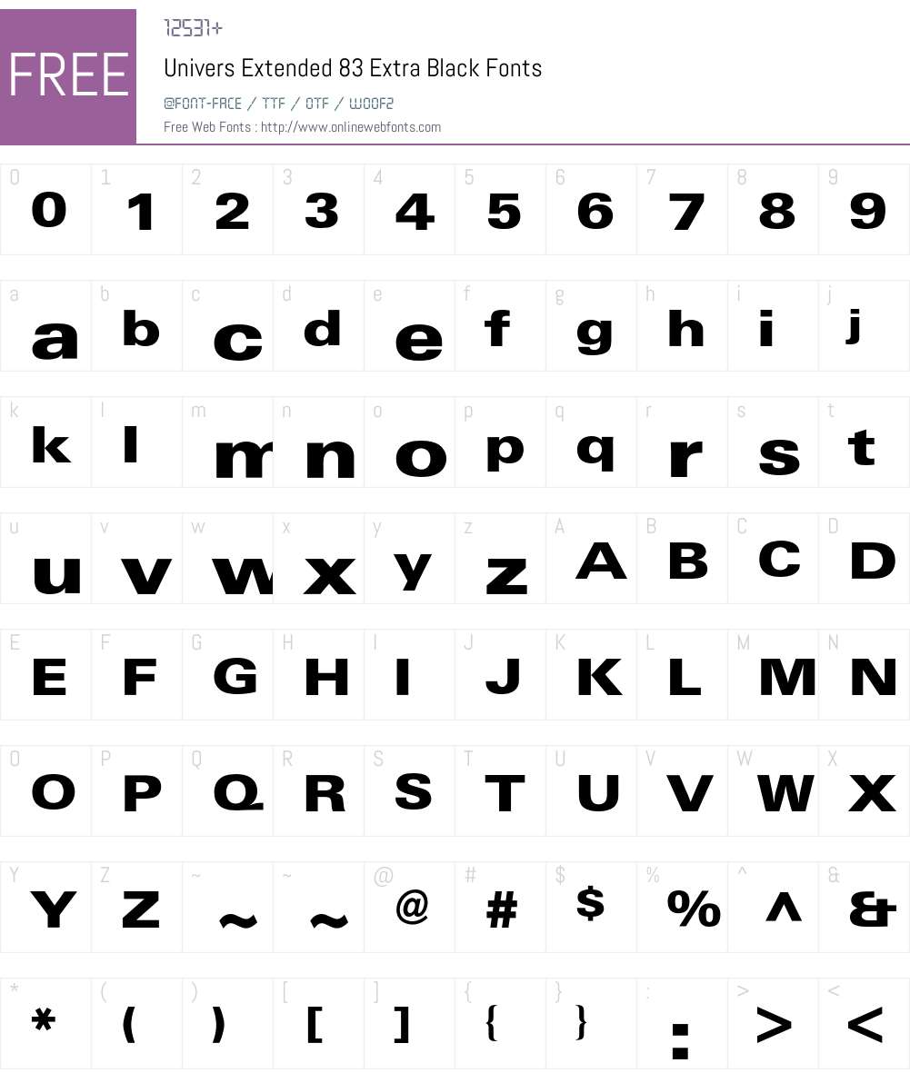 Univers Extended BQ Font Screenshots