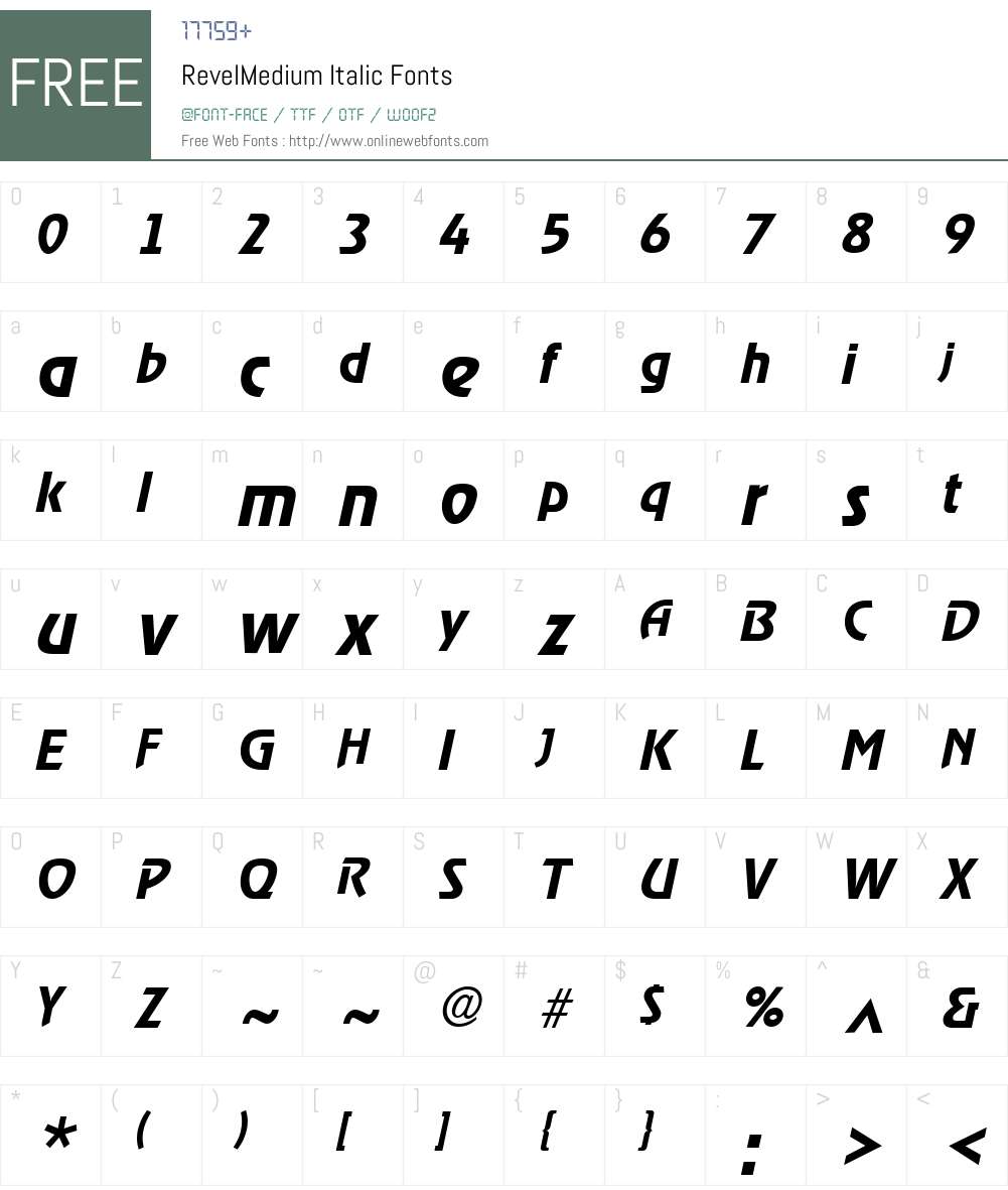 RevelMedium Font Screenshots