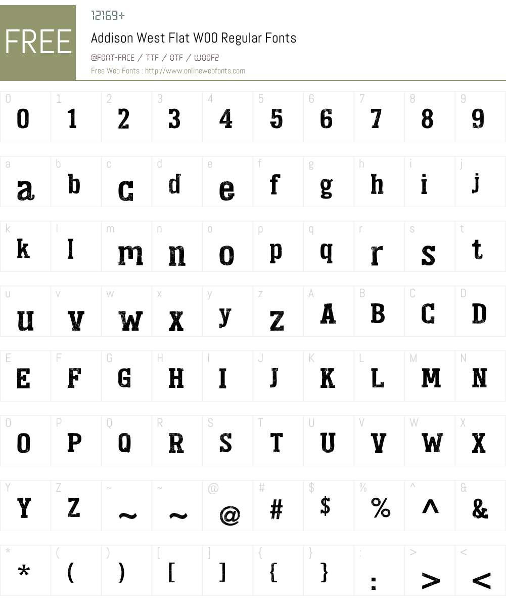 AddisonWestFlatW00-Regular Font Screenshots