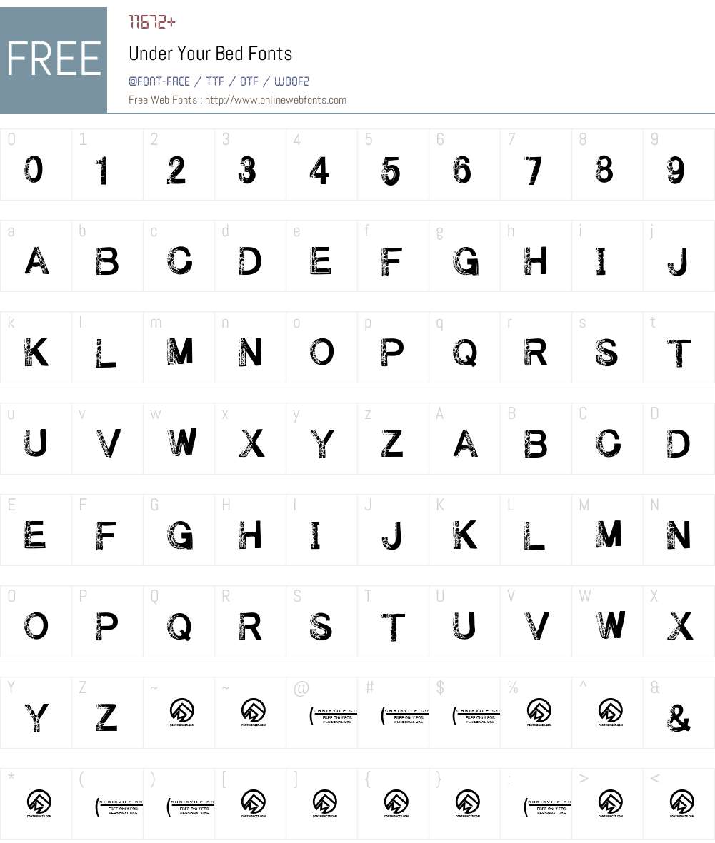 Under Your Bed Font Screenshots