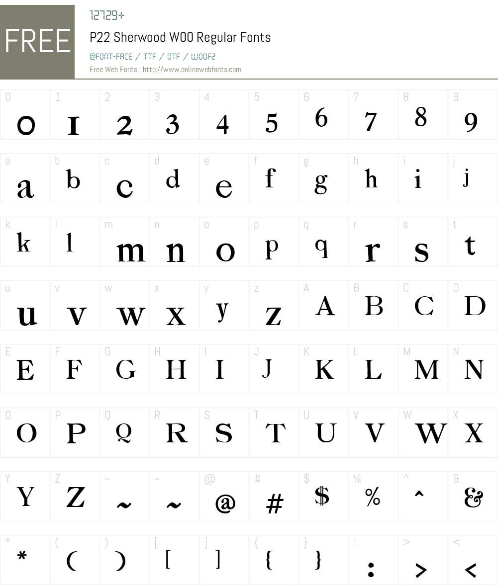 P22SherwoodW00-Regular Font Screenshots