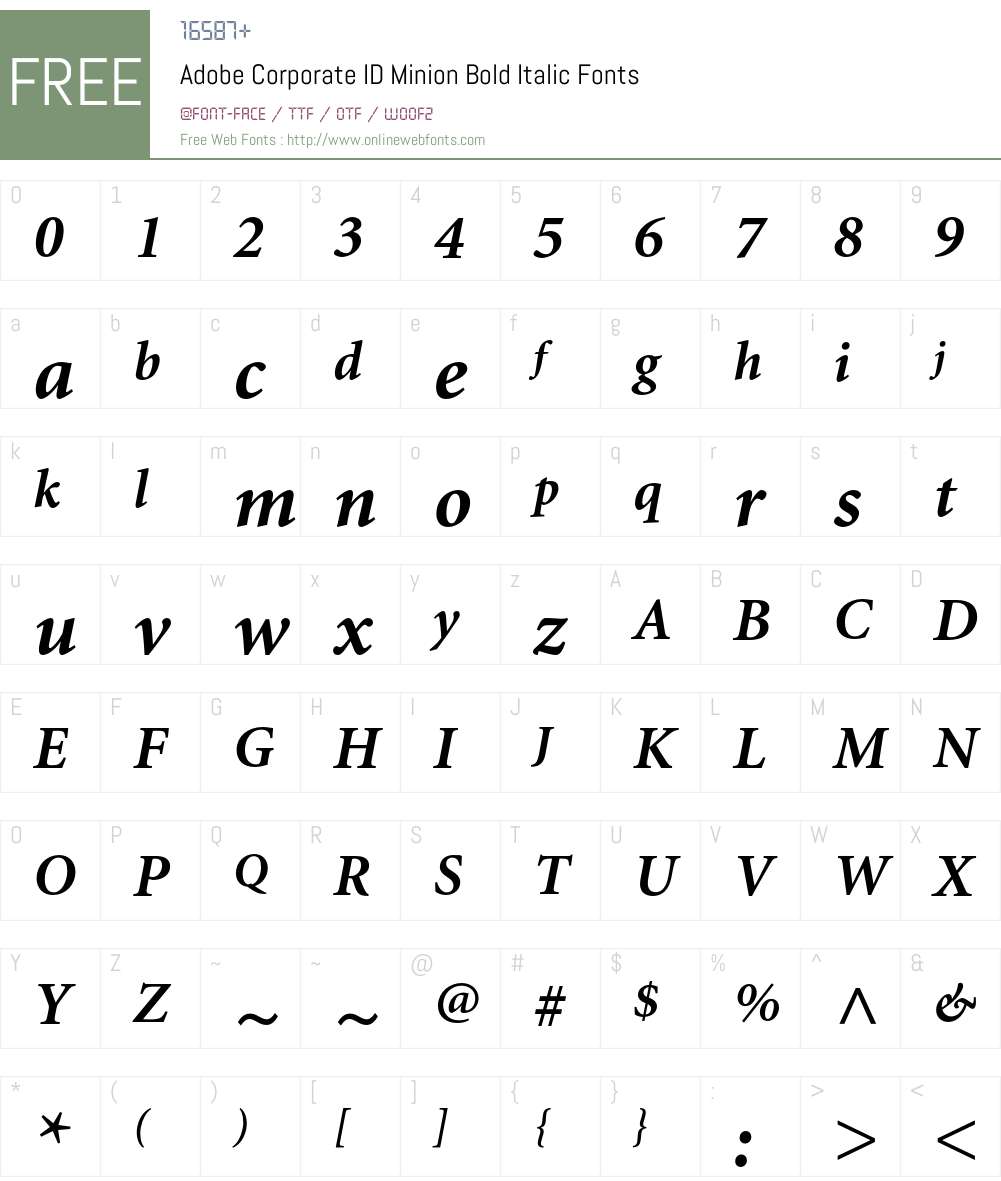 Adobe Corporate ID Font Screenshots