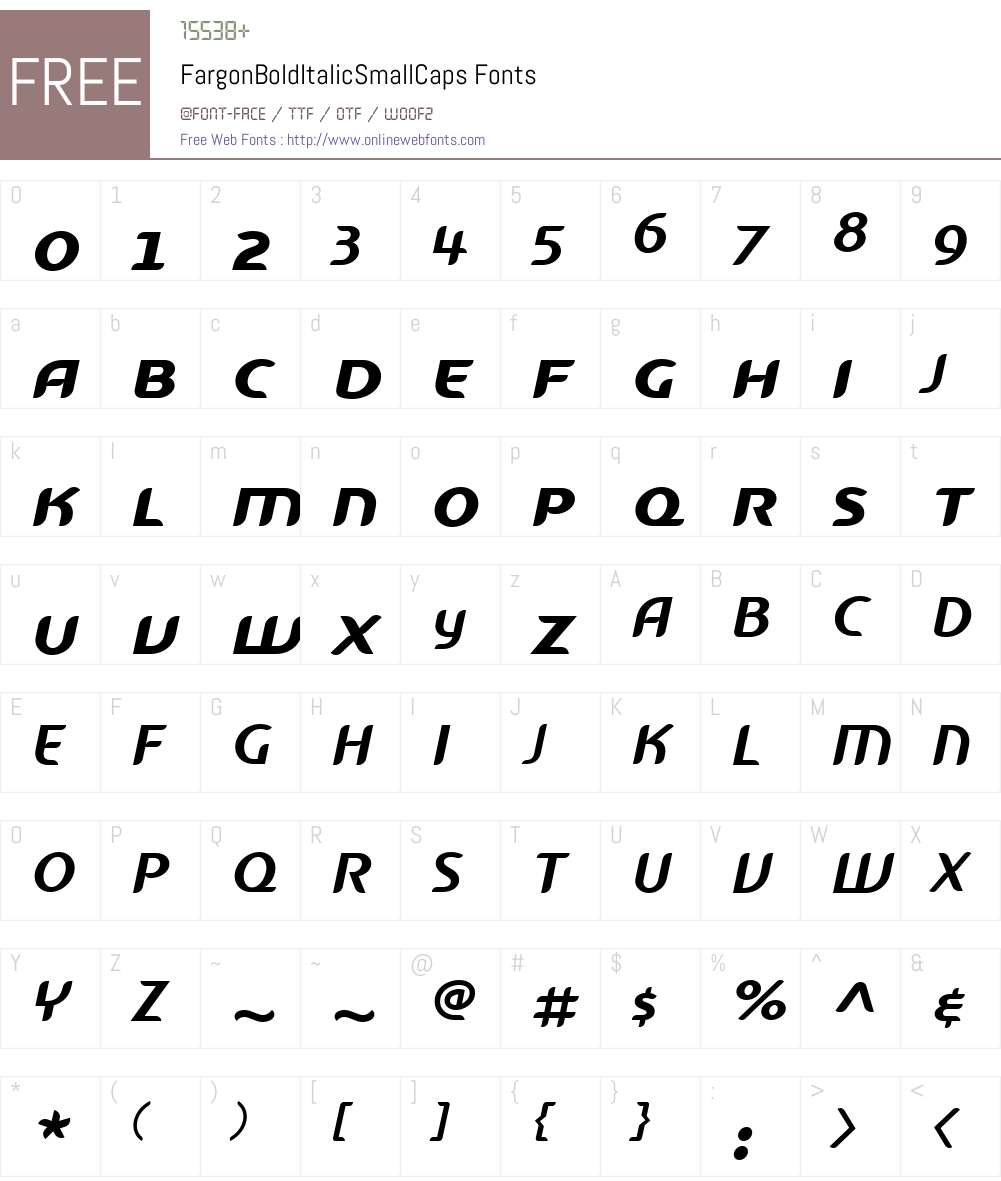 FargonW00-BdItSC Font Screenshots