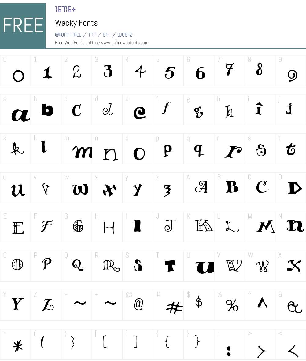 Wacky Font Screenshots