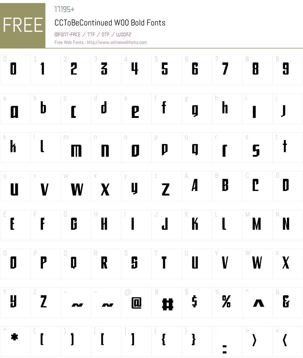 To BE Continued Font Screenshots