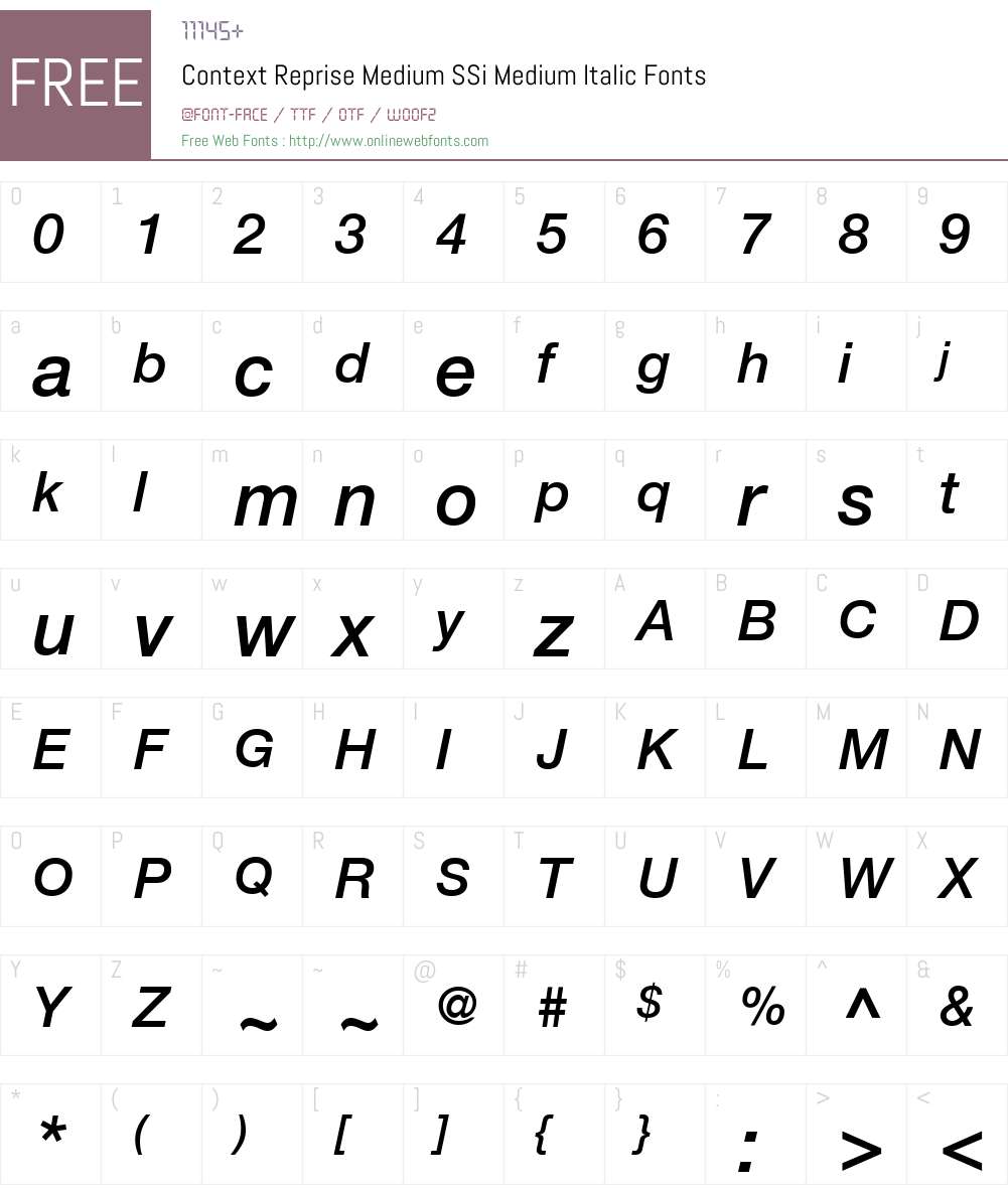 Context Reprise Medium SSi Font Screenshots