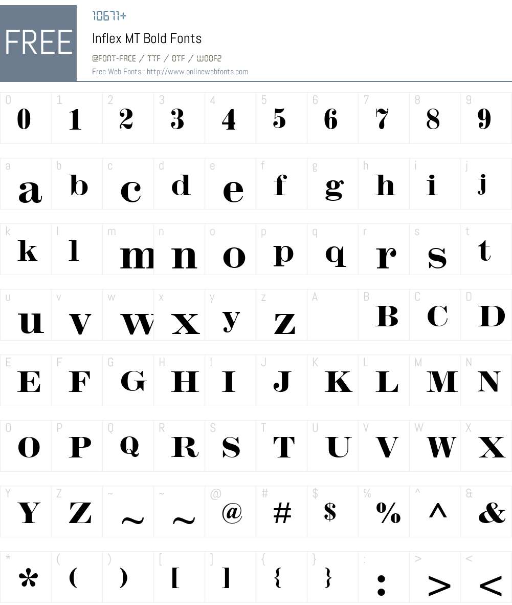 Inflex MT Bold Font Screenshots