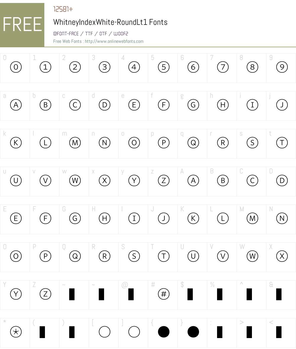 WhitneyIndexWhite Font Screenshots