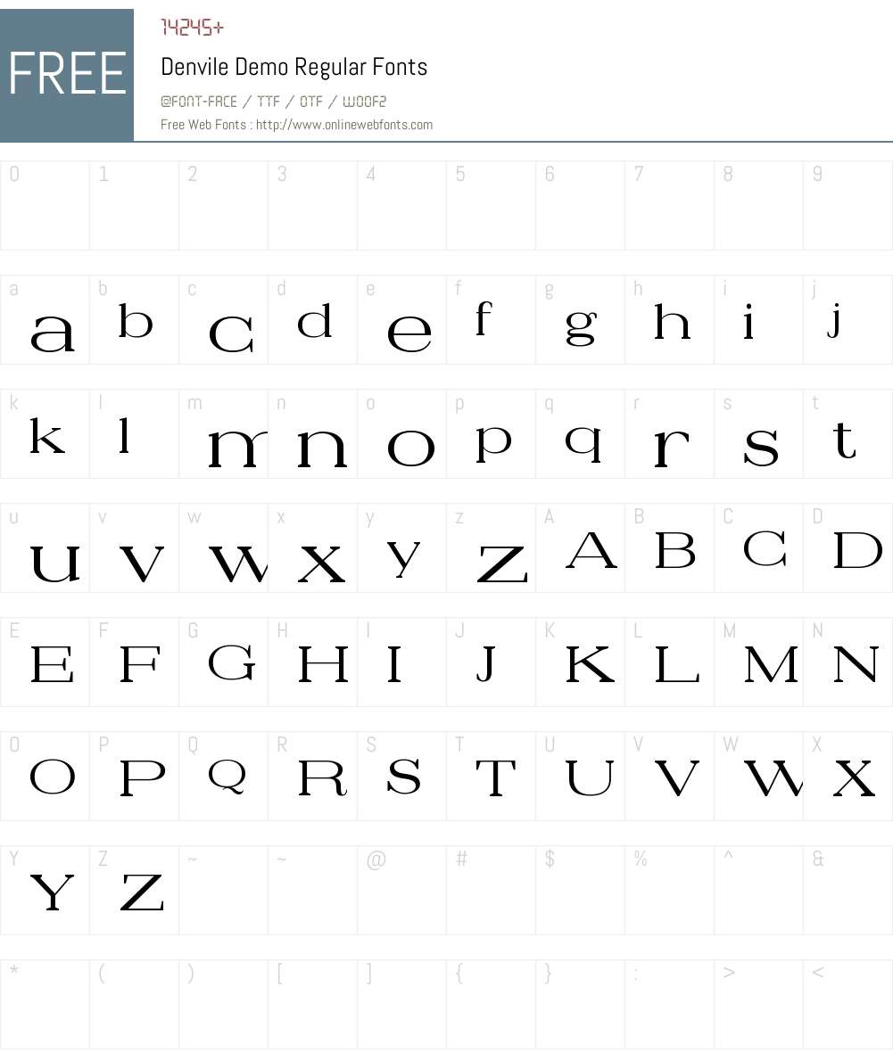 Denvile Demo 1.000 Fonts Free Download - OnlineWebFonts.COM