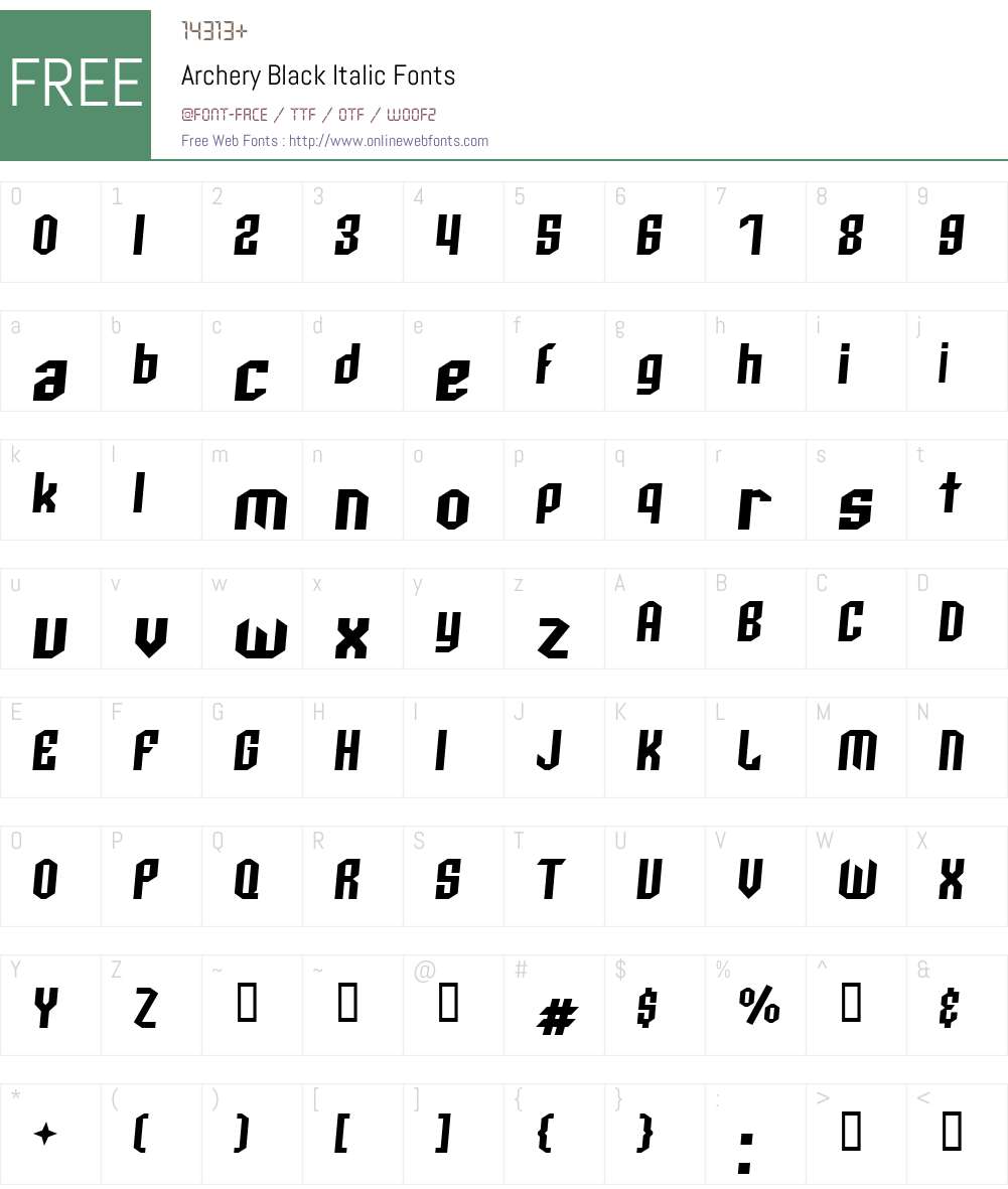 Archery Black Font Screenshots