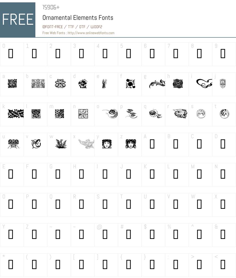 Ornamental Elements Font Screenshots