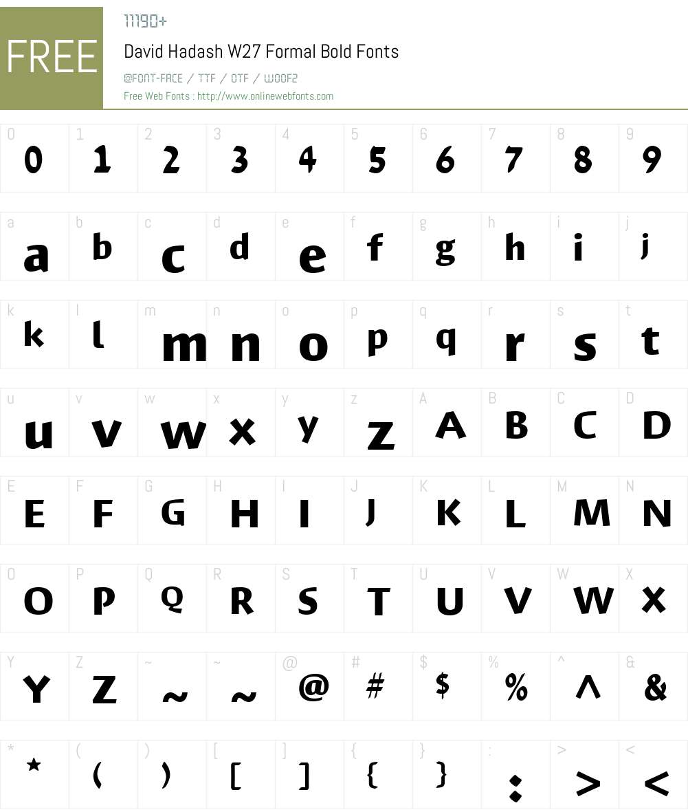 DavidHadashW27Formal-Bold Font Screenshots