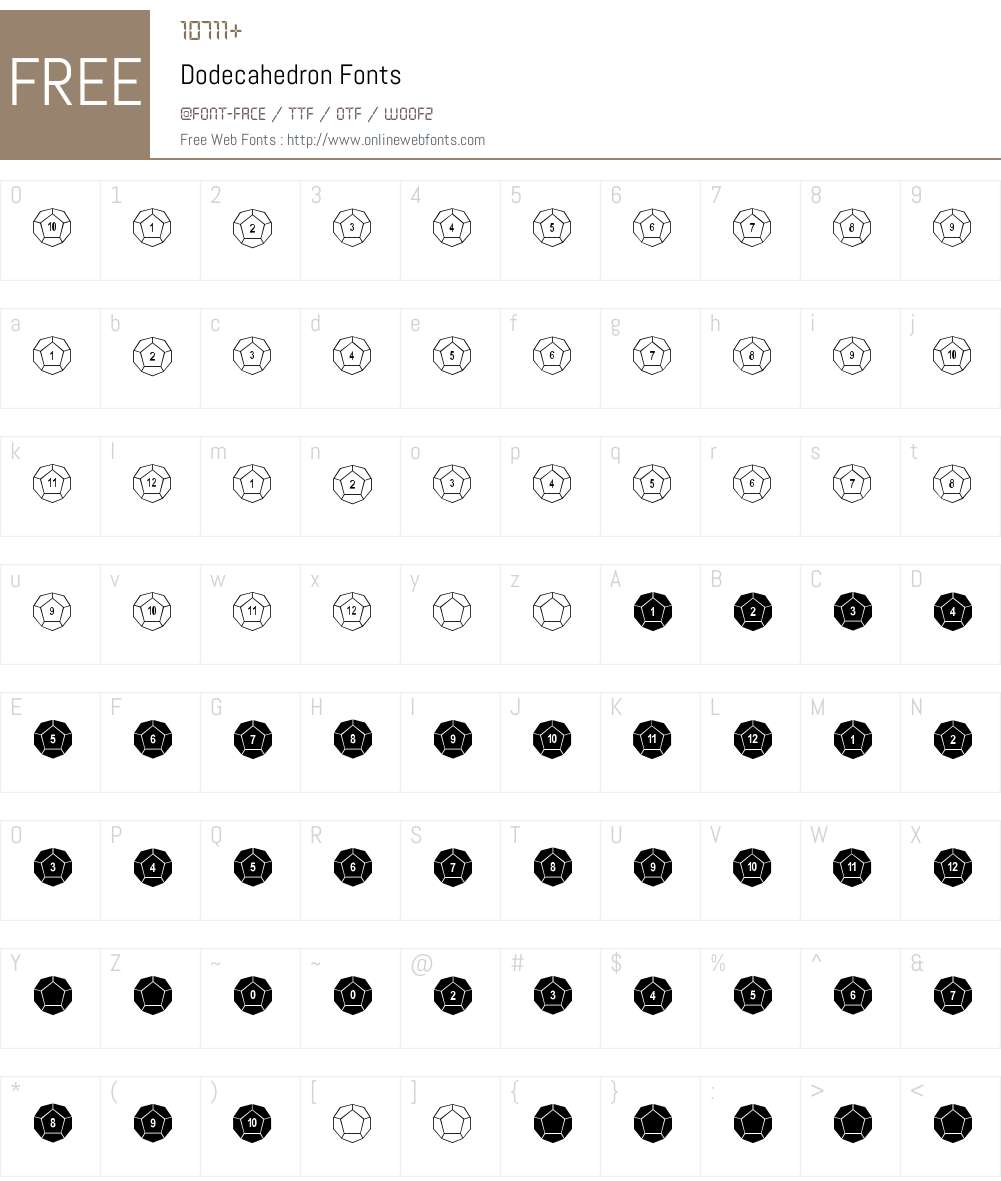 Dodecahedron Font Screenshots