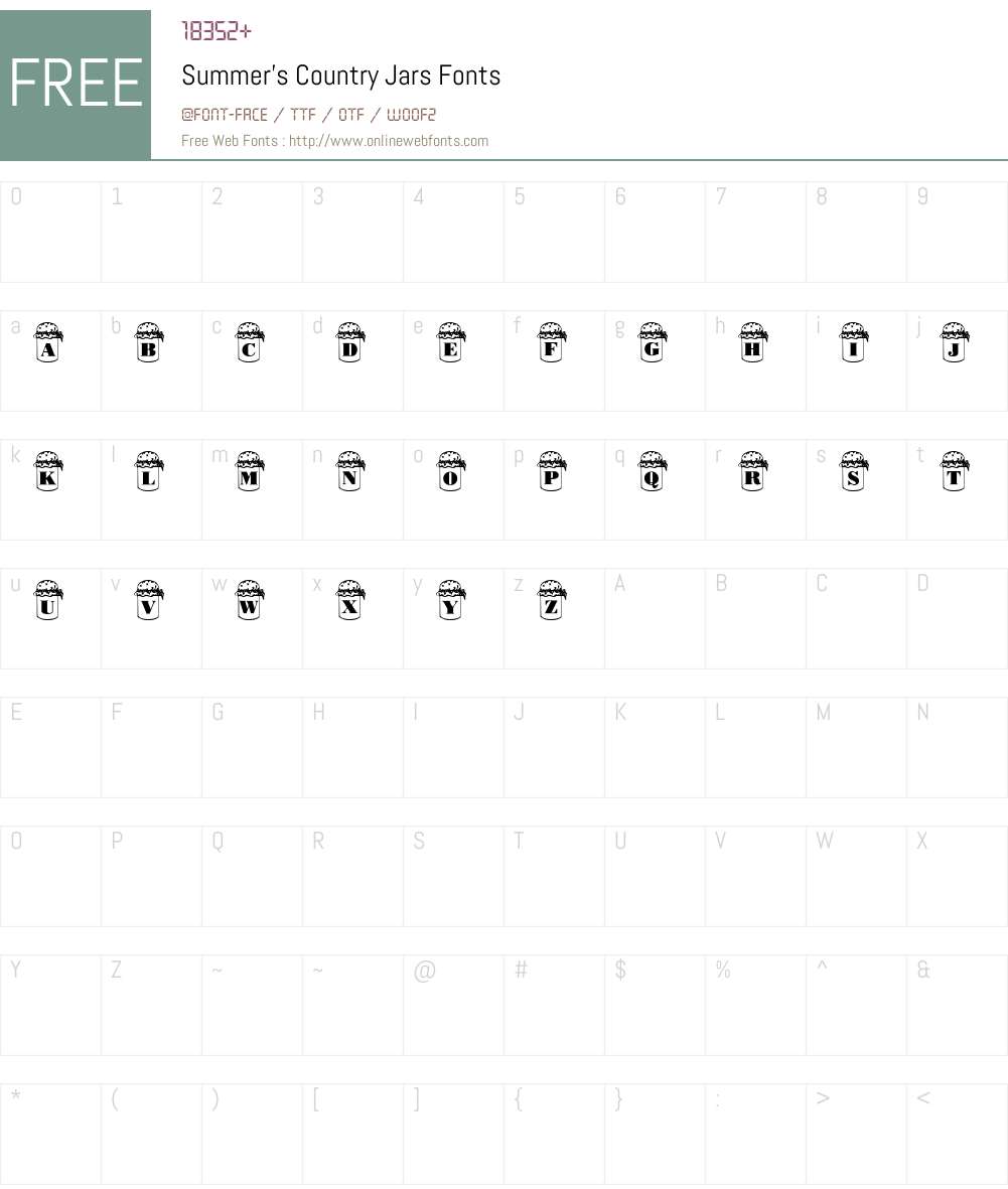 Summer's Country Jars Font Screenshots