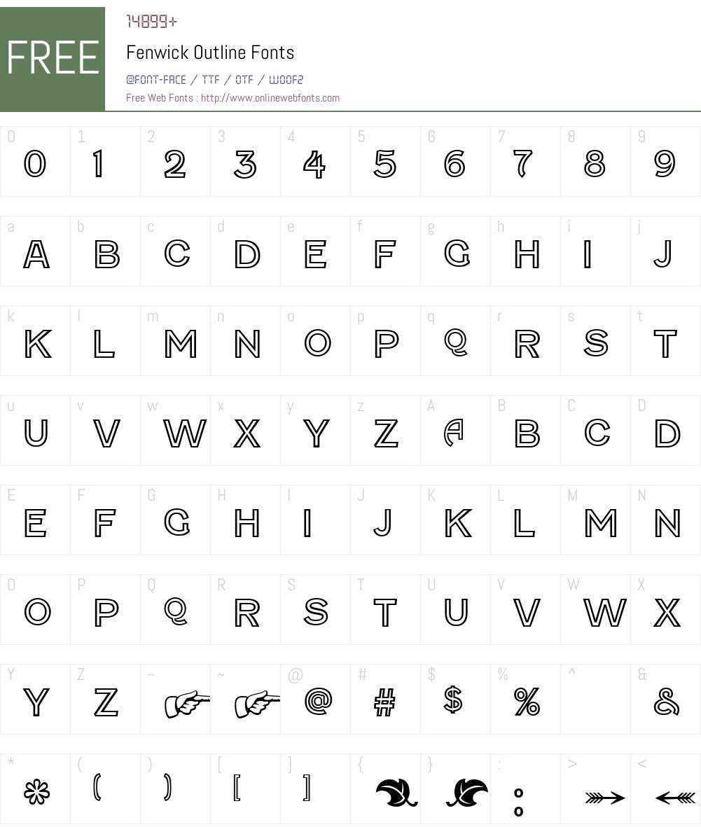 Fenwick Outline Font Screenshots
