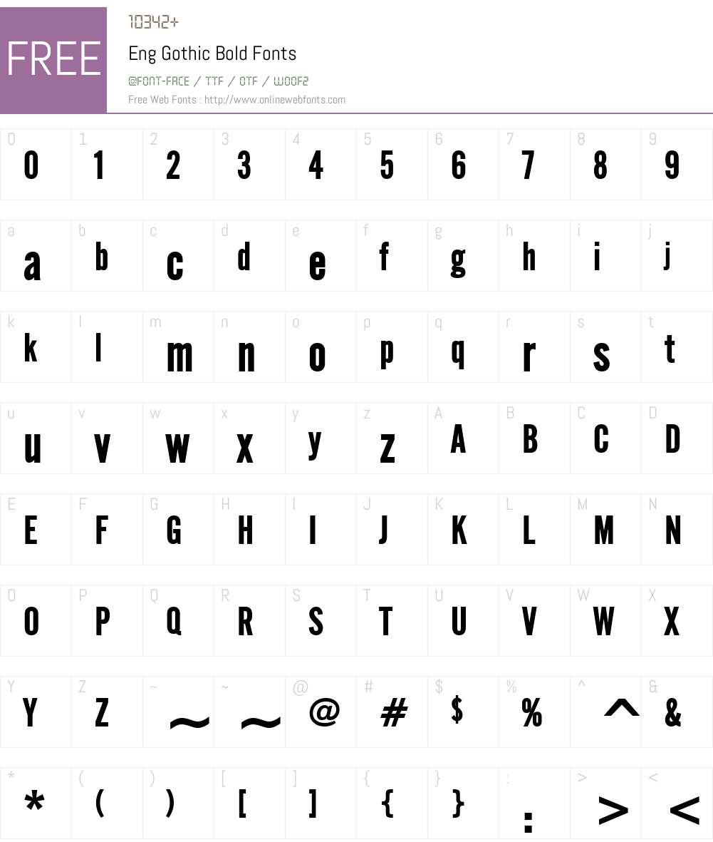 Eng Gothic Font Screenshots