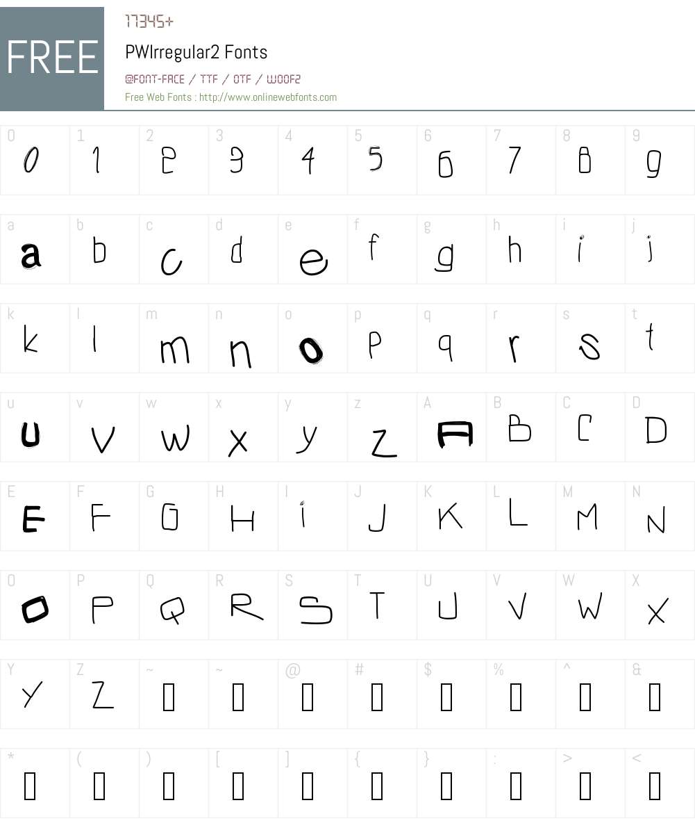 PWIrregular2 Font Screenshots