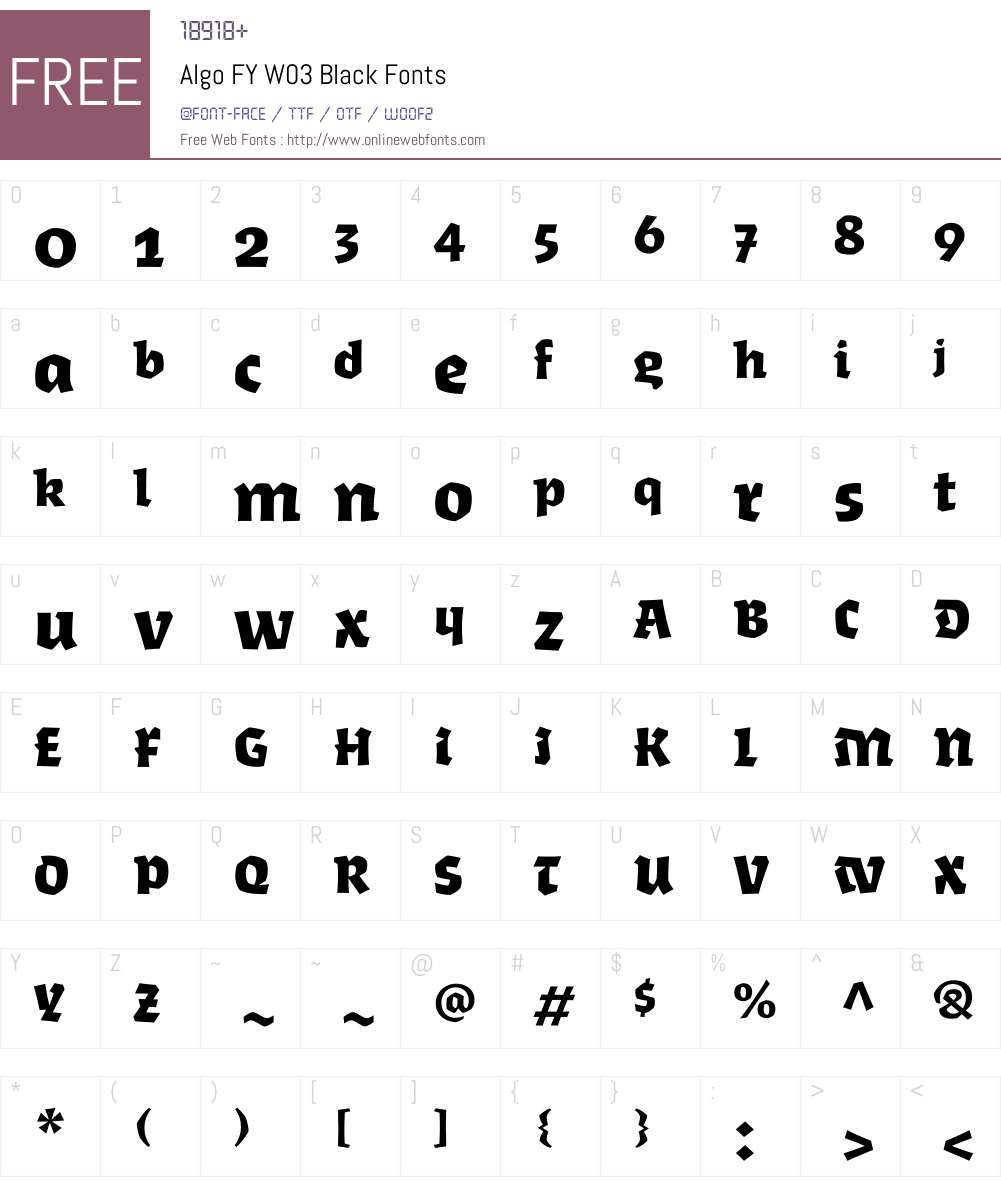 Algo FY Font Screenshots
