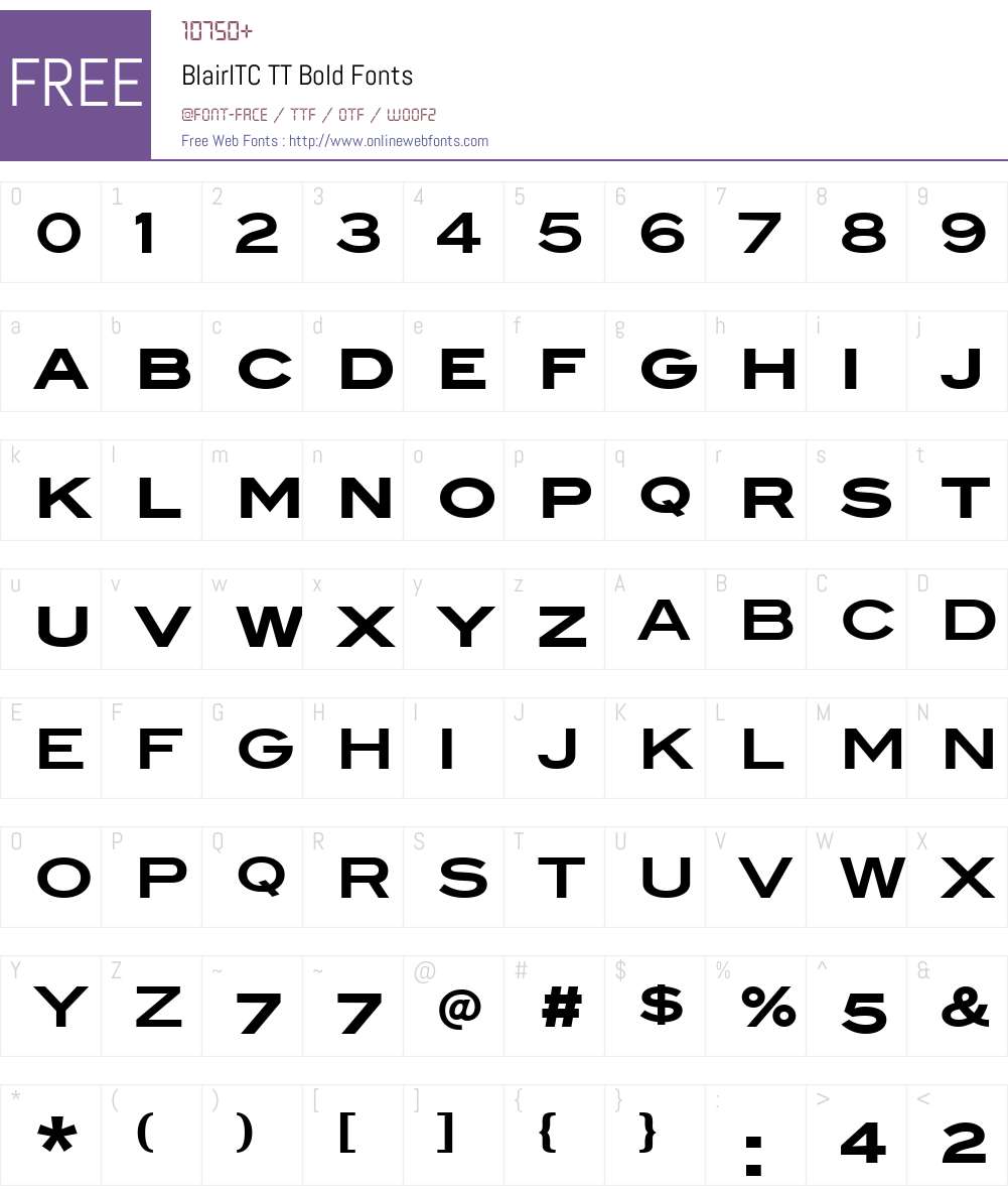 BlairITC TT Font Screenshots
