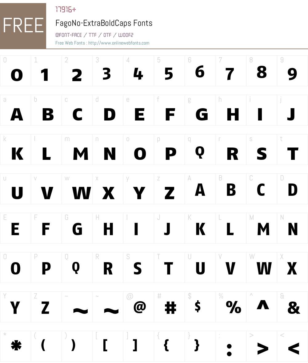 FagoNo Font Screenshots