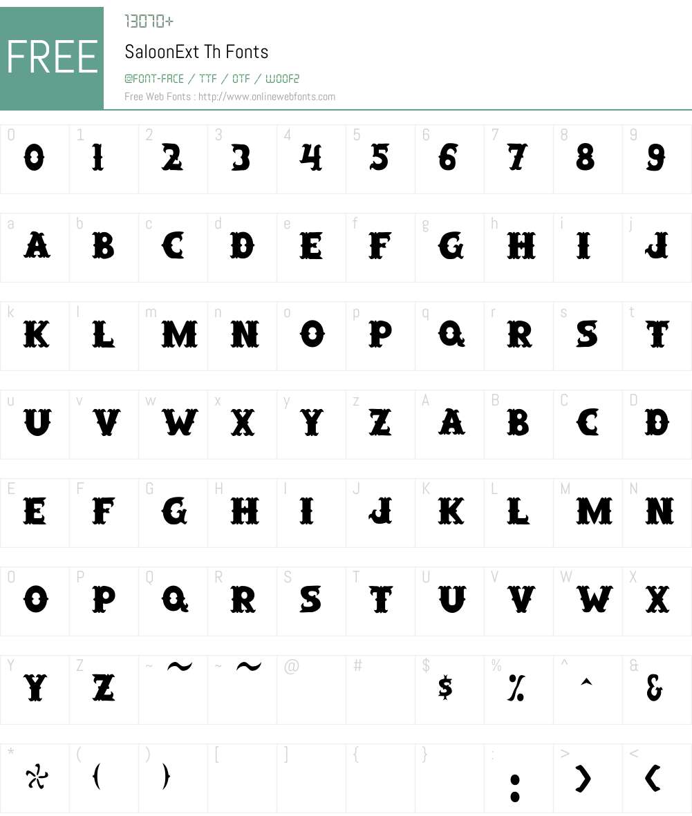 SaloonExt Th Font Screenshots