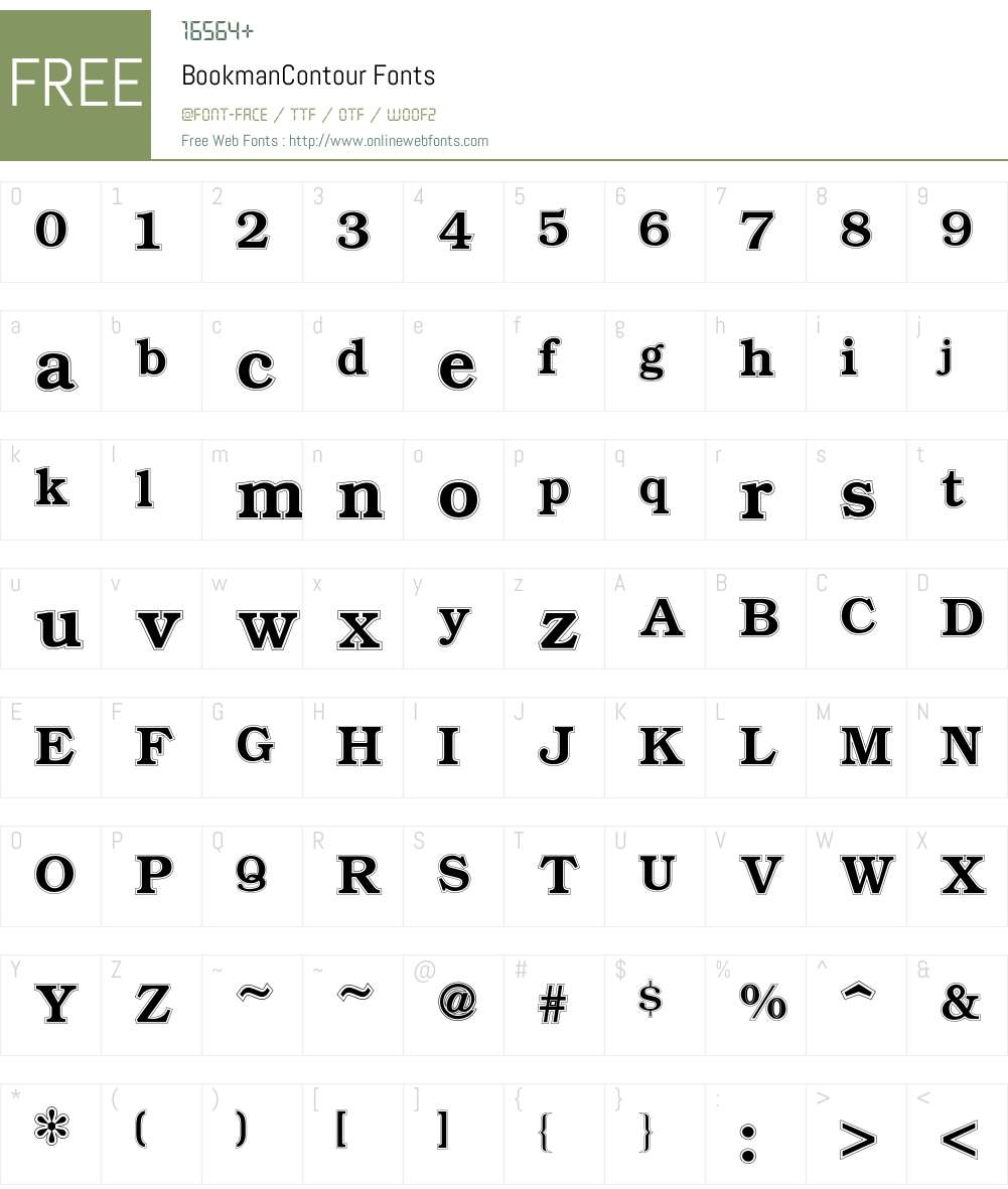 Bookman Font Screenshots